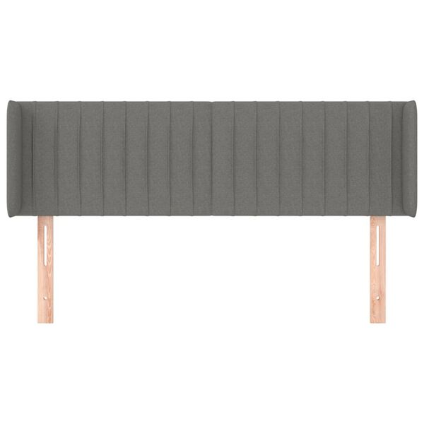 vidaXL voodipeats servadega, tumehall, 147x16x78/88 cm, kangas