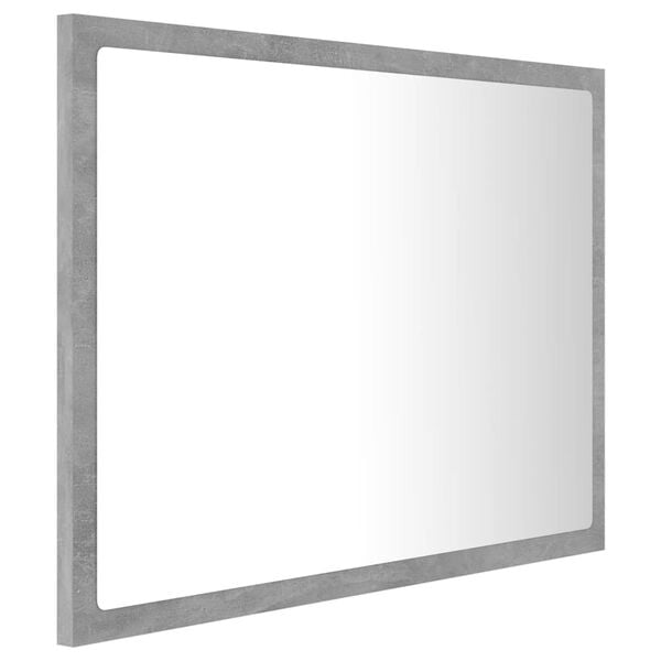 vidaXL LED vannitoa peeglikapp, betoonhall, 60x8,5x37 cm, akrüül