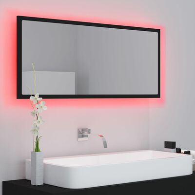 vidaXL LED vannitoa peeglikapp, must, 100x8,5x37 cm, akrüül