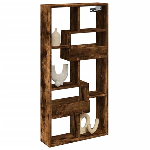 vidaXL seinakapp, suitsutatud tamm, 50x15x100 cm, tehispuit