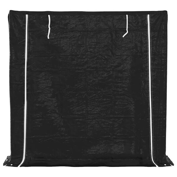 vidaxL k&uuml;ttepuude riiul vihmakattega, 200x40x200 cm, tsingitud teras