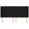 vidaXL voodipeats servadega, must, 203x16x118/128 cm, kangas
