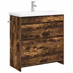 vidaXL Vannitoa m&ouml;&ouml;bleset Suitsutatud tamm 81 x 40 x 84,5 cm Tehispuit