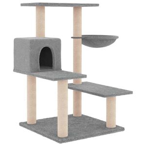 vidaXL kassimaja sisalk&ouml;itega kraapimispostidega, helehall, 82,5 cm