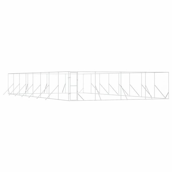 vidaXL &otilde;ue koeraaedik, h&otilde;bedane, 8x16x2 m, tsingitud teras