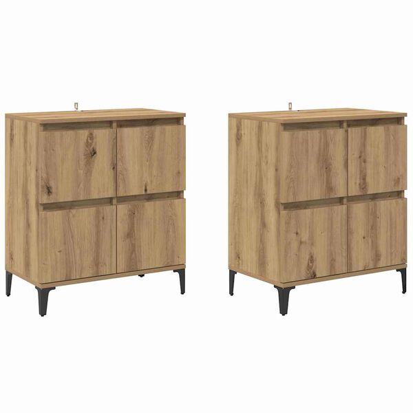 vidaXL Kappide k&uuml;lgedel 2 pcs K&auml;sit&ouml;&ouml;puu 60 x 35 x 70 cm Tehispuit
