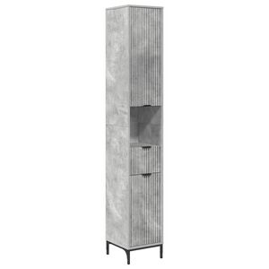 vidaXL Vannitoa kapp Betoonhall 31,5 x 33 x 190 cm Tehispuit & Metall