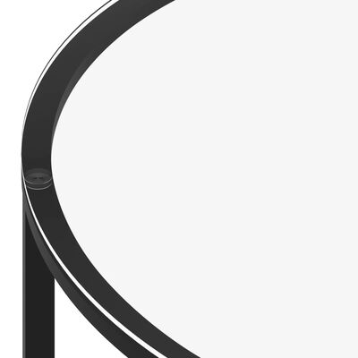 vidaXL teelaud, must ja läbipaistev, 70 cm, karastatud klaas