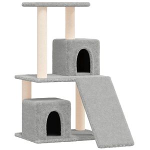 vidaXL kassimaja sisalk&ouml;itega kraapimispuudega, helehall, 82 cm