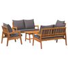vidaXL Bistrokomplekt padjaga 5 pcs Pruun Tugev akatsiapuu