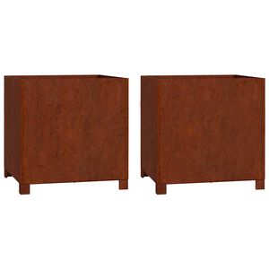 vidaXL jalgadega taimekastid, 2 tk, rooste, 50x50x50 cm, Corten teras