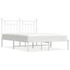 vidaXL metallist voodiraam peatsiga, valge, 140x200 cm