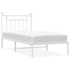 vidaXL metallist voodiraam peatsiga, valge, 80x200 cm