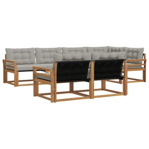 vidaXL V&auml;li diivanikomplekt padjaga 7 pcs Looduslik ja Hele Hall