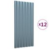 vidaXL katusepaneelid 36 tk, galvaniseeritud teras, hall, 80 x 36 cm