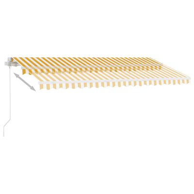 vidaXL käsitsi sissetõmmatav varikatus LED, 400x300 cm kollane/valge