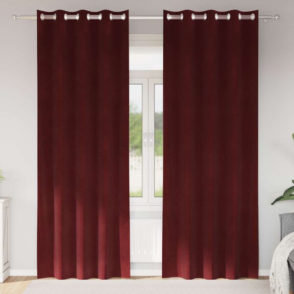 vidaXL Pimendavad kardinad 2 pcs Veinpunane 140 x 225 cm Samet
