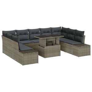 vidaXL Aia Diivanikomplekt padjaga 10 pcs Hall pol&uuml;rotang