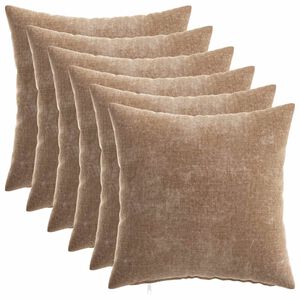 vidaXL Diivanipadi 6 tk HEERLEN Pruun 40 x 40 cm &Scaron;en&uuml;&uuml;lfabric