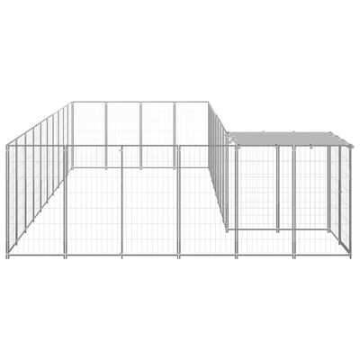 vidaXL koeraaedik, hõbedane, 13,31 m², teras