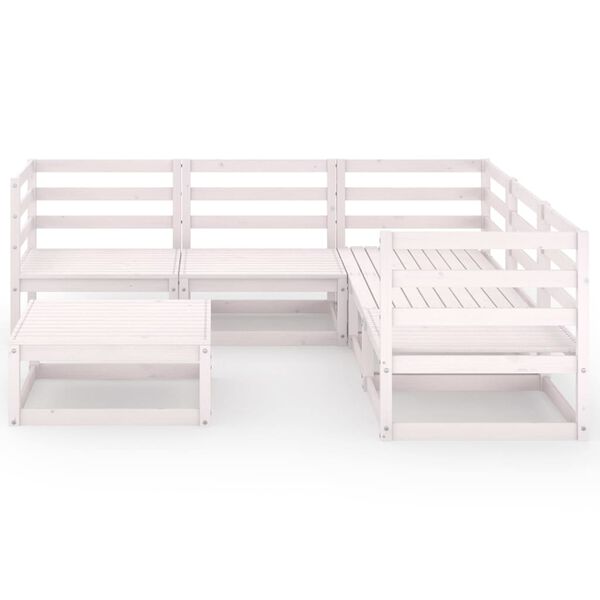 vidaXL 6-osaline aiam&ouml;&ouml;blikomplekt valge m&auml;nnipuit