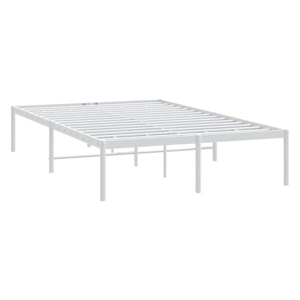 vidaXL metallist voodiraam, valge, 135x190 cm