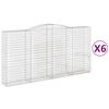 vidaXL kaarekujulised gabioonkorvid 6 tk, 400 x 50 x 200/220 cm, raud