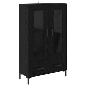 vidaXL K&otilde;rgushein sahtliga Must tamm 69,5 x 31 x 115 cm Tehispuit