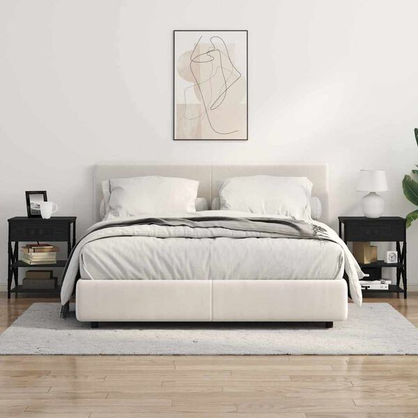 vidaXL &Ouml;&ouml;lambi kapp riiuliga Must tamm 41 x 31 x 51 cm Tehispuit