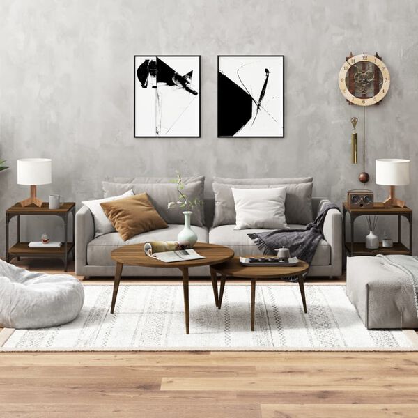 vidaXL lisalauad 2 tk, pruun tamm, 40x40x40 cm, tehispuit