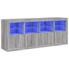 vidaXL puhvetkapp LED-tuledega, hall Sonoma tamm, 163 x 37 x 67 cm