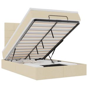 vidaXL ottomani voodi madratsiga, kreemjas, 120x200 cm, kangas