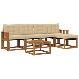 vidaXL V&auml;li diivanikomplekt padjaga 6 pcs Looduslik ja beež