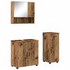 vidaXL Vannitoa m&ouml;&ouml;bleset sahtliga 3 pcs Vana puit Tehispuit & Metall