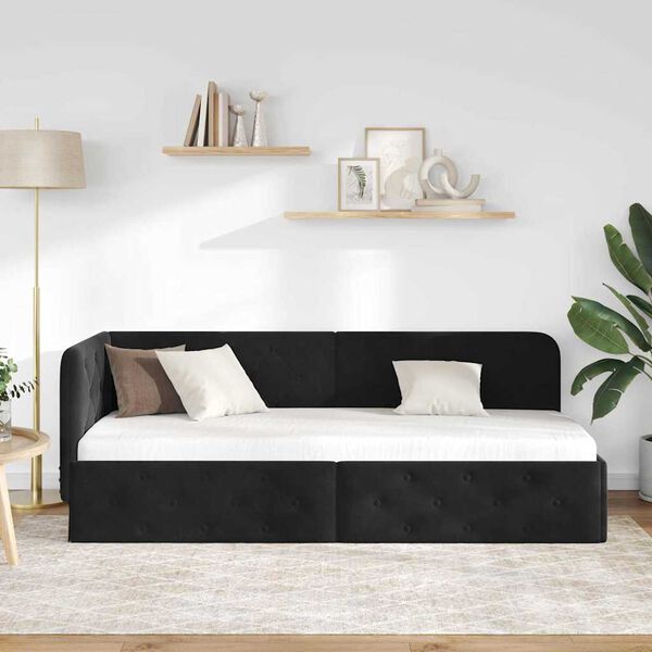 vidaXL Nurgavoodi raam Must 80 x 200 cm Samet