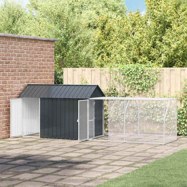 vidaXL Lindude puur Antratsiit 416.5 x 103 x 142 cm Tsingitud teras