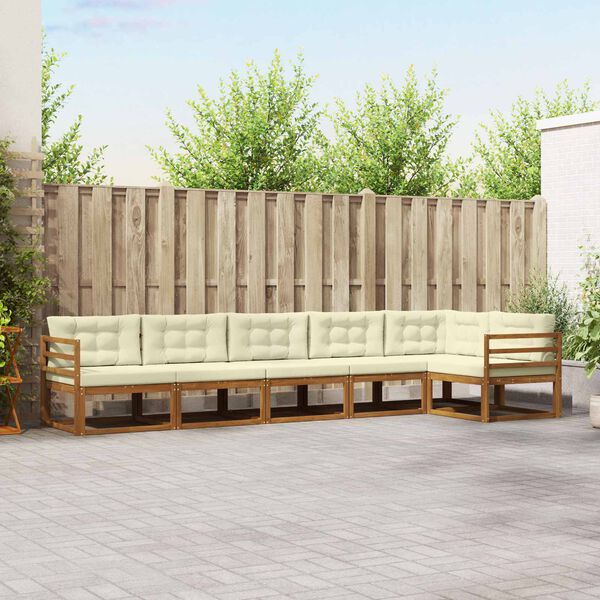 vidaXL V&auml;li diivanikomplekt padjaga 6 pcs Looduslik ja kreem