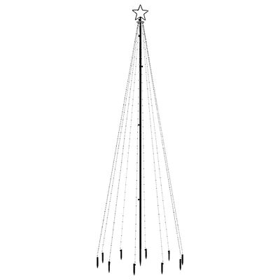 vidaXL jõulupuu vaiaga, külm valge, 310 LEDi, 300 cm