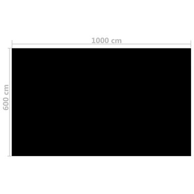 vidaXL kandilise basseini kate, 1000 x 600 cm, PE, must