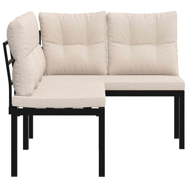 vidaXL aiapingid koos patjadega 2 tk, must, pulberv&auml;rvitud teras