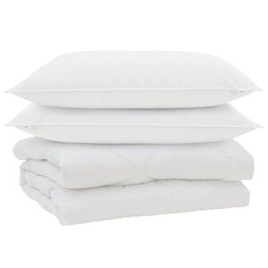 vidaXL Suletekk padjaga 3 pcs Valge Mikrofiiber
