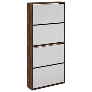 vidaXL 4 sahtliga kingakapp, peegliga, pruun tamm, 63 x 17 x 134 cm