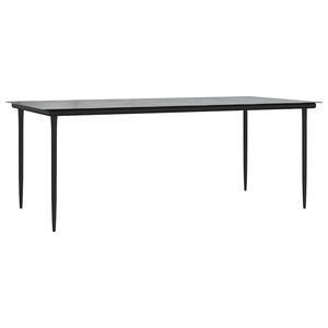 vidaXL aias&ouml;&ouml;gilaud, must, 200 x 100 x 74 cm, teras ja karastatud klaas