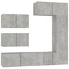 vidaXL 6-osaline telerikappide komplekt, betoonhall, tehispuit