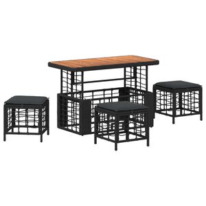 vidaXL Aia s&ouml;&ouml;gilaudade komplekt padjaga 4 pcs Must ja Hall