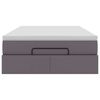 vidaXL Ottomani voodiraam madratsiga, hall, 120x200cm, kunstnahk