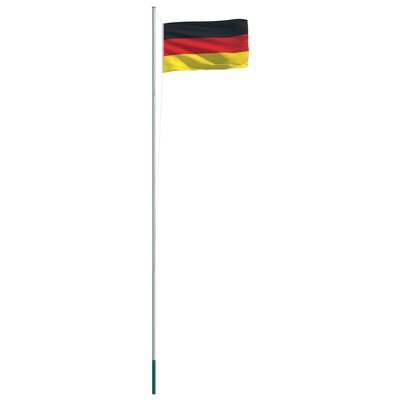 vidaXL Saksamaa lipp ja lipumast, alumiinium, 6,2 m