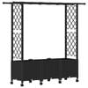 vidaXL T&otilde;stetud Padi Kase ja Katusega Must 162,5 x 40 x 142 cm PP