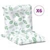 vidaXL Madala seljatoega tooli padi 6 pcs Valge 100 x 50 x 7 cm oxford