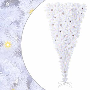 vidaXL Tehisj&otilde;ulupuu koos 300 LED-iga Valge 240 cm PVC ja teras
